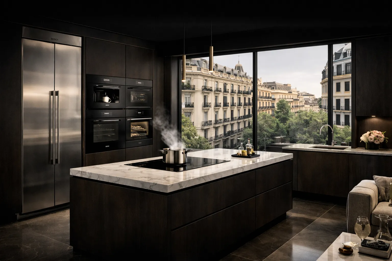 Muestra una cocina típica del barrio de Salamanca